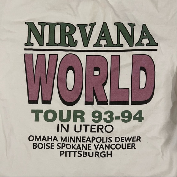 •SOLD ON DEPOP• Nirvana In Utero World Tour T Shirt Reprint - Picture 4 of 4